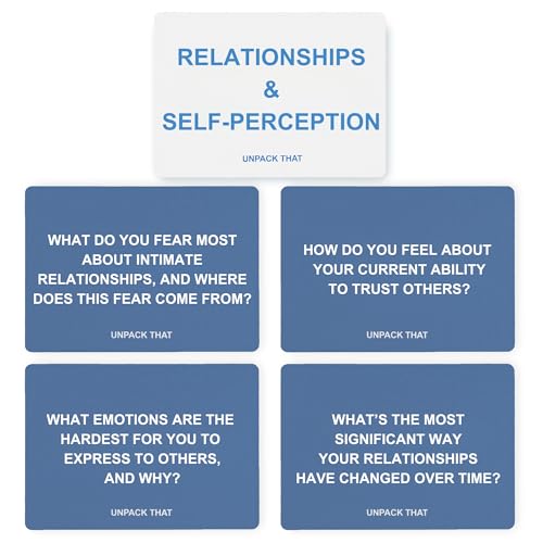 UNPACK THAT Self-Exploration Card Deck Personal Growth Cards - 100 Deep Questions for Self-Discovery, Mindfulness & Emotional Healing | Journal Prompt, for Her