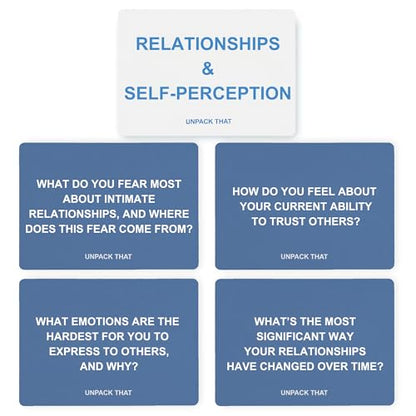UNPACK THAT Self-Exploration Card Deck Personal Growth Cards - 100 Deep Questions for Self-Discovery, Mindfulness & Emotional Healing | Journal Prompt, for Her