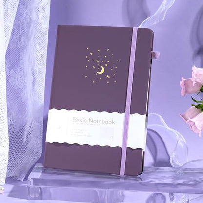 CAGIE Purple Journal Notebook for Women Girls 192 Lined Journaling Notebooks Hardcover Journals for Writing Work - color: 02 Light Purple