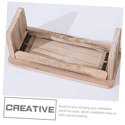 Buddhist Stool Wooden Temple Kneel Sitting Stool Household Zen Folding Bench Seat