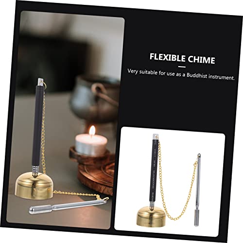 Garneck Telescopic Meditation Sound Chime Handbell Instrument for Compact Dharma Ritual Utensil for Temple Use Lightweight Buddha Accessory Stress Relief Tool