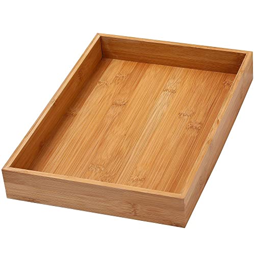 YBM Home Bamboo Drawer Organizer Storage Box for Kitchen Drawer, Junk Drawer, Office, Bedroom, Children Room, Craft, Sewing, and Bathroom, 6x9x2 inch