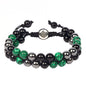 Triple Protection Bracelet - for Protect & Balance - Energy Crystal Handmade Bracelets for Men Women - color: Green