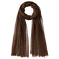 Nydotd Women Summer Cotton Linen Scarf Crinkle Long Beach Shawl Wrap hijab with Fringe - color: Dark Brown