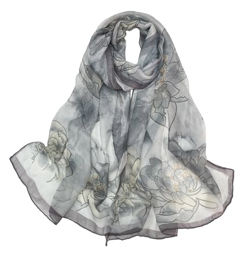 Pokeedioty Scarfs for Women Lightweight Fashion Scarves Elegant Floral Pattern Sheer Scarfs Sunscreen Shawls Wraps - color: P 0147