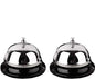 HeeYaa Call Bell 2 Packs 3.3 Inch Diameter with Metal Anti-Rust Construction, Desk Bell for Hotels, Schools, Restaurants, Reception Areas, Hospitals, Warehouses(Silver)