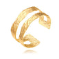 18K Gold Plated Open Cuff Bangle for Women Statement Brushed/Hammered/Textured Bracelet Layering Jewelry Love Gift for Her - style: Double Bangle