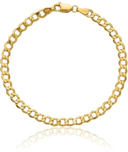 IceCarats 14K Yellow Gold 4.3mm Thick Curb Chain Link Bracelet, Polished