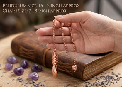 4 Ring Copper Metal Egyptian Healing Reiki Dowsing Metaphysical Pendulum. - color: 7 Ring
