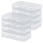 Clear Plastic Storage Containers, 8 Pack Mini Beads Box With Hinged Lid, Large Size (7.7 x 4.1 x 1.6 Inches)