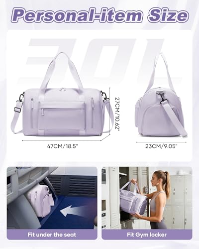 Gym Bag for Women,Travel Duffel Bag with Shoes Compartment Personal Item Carry On Overnight Bag for Mens Weekender Bag Training Handbag Sports Gym Tote Bag Yoga Bag Purple - color: J3-Purple