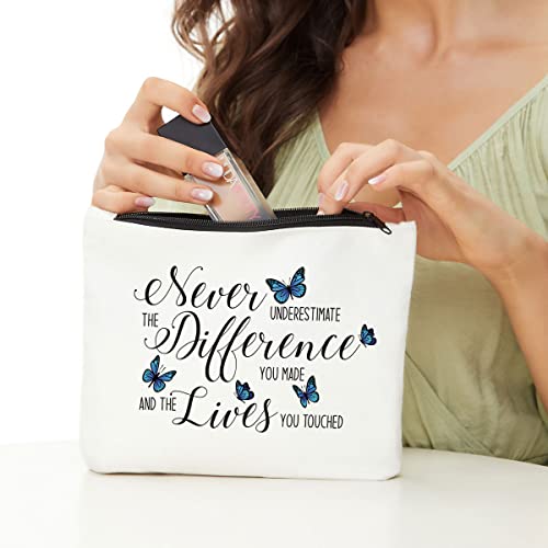 JIUWEIHU Inspirational Gifts Makeup Bag, Thank You Gift Cosmetic Bag, Travel Toiletry Bags Zipper Makeup Pouch, Christmas Friendship Graduation Birthday Gifts for Women Girls Sisters Friends - color: multi376