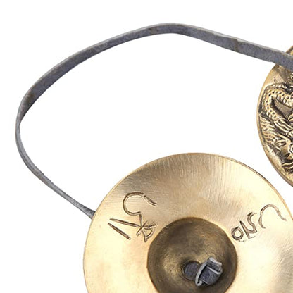 Meditation Bell, 6.5cm Tibetan Tingsha Cymbals Meditation Chime Bells Yoga Finger Chime Buddhist Percussion Instruments (double dragon pattern) - size: double dragon pattern