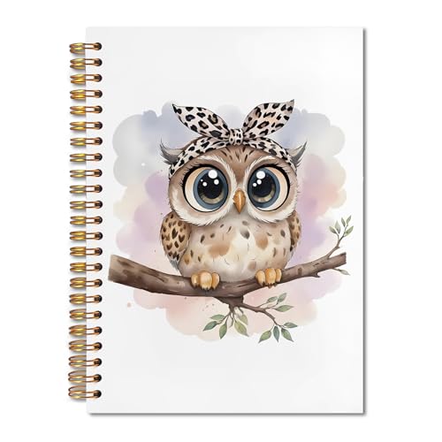Owl Gifts Spiral Notebook 5.5x8.3, Owl Themed Gifts for Lovers Women Journal Notebooks for Note Taking, Cute Journal for Women - color: Notebook-03