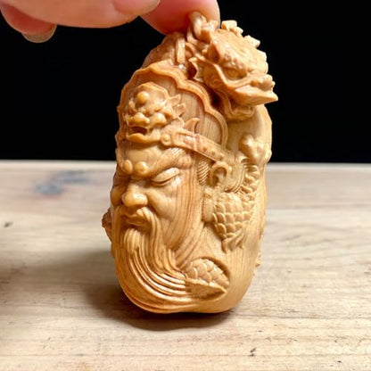 Antique, God, Lucky, Wooden Sculpture, Decorative, Zen, Meditation, Wood Sculpture, Decorative, Living Room, Spa or Yoga Studio, Center, Decorative, Book, Living Room, Bedroom Decor