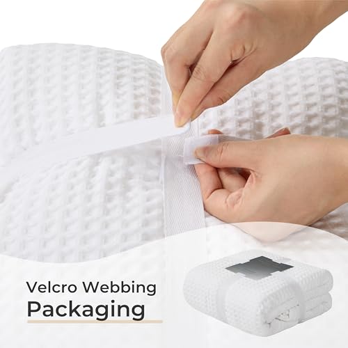 Lightweight Cotton Waffle Blanket King Size, Modern Two-Tone Check Pattern, Soft & Breathable for Bed, Couch, Sofa, All Seasons – Bright White, 108"x90" - color: Bright White, size: King