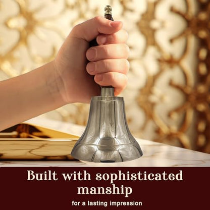 Large & Heavy Solid Brass Loud Hand Call Bell for Weddings, Christmas, School 11"(H) 5"(D) Polished Brass by THDC - color: Polish