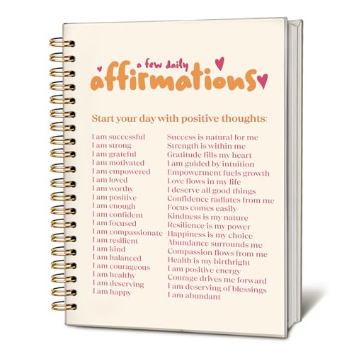 Daily Affirmation Journal, Affirmation Journal for Women, Inspirational Notebooks for Women, Positive Affirmations Gifts, a Few Daily Affirmations Hardcover Spiral Notebook 5.5x8.3 Inch - color: Affirwations