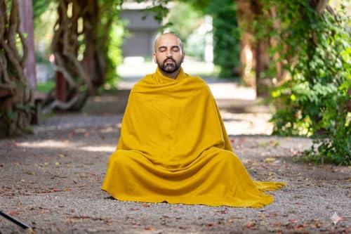 Meditation Shawl or Meditation Blanket, Shawl/Wrap, Oversize Scarf/Stole. Large. Unisex. - color: Yellow
