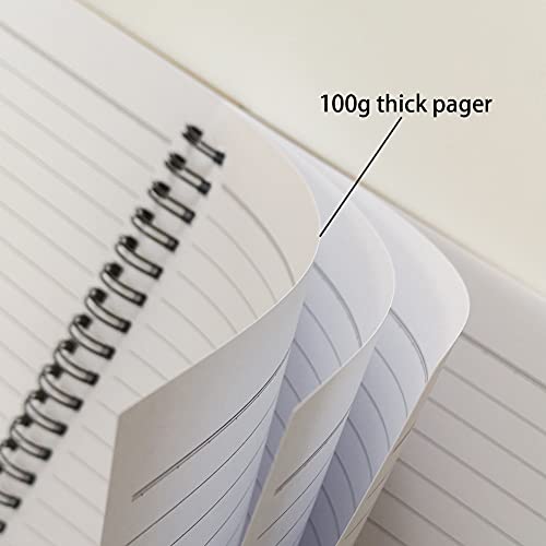 YUREE A5 Spiral Notebook Lined, 100gsm Thick Paper & Hard Kraft Cover, 60 Sheets (120 Pages), 8.35" x 5.9", Brown, 5 Pack - color: Brown Hardcover-Lined