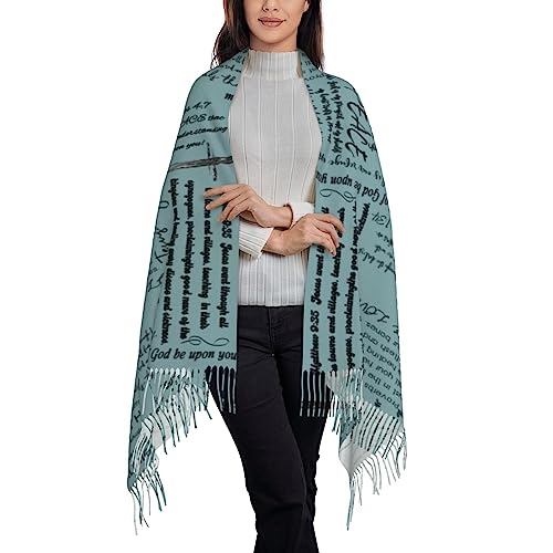 YQIUSM Prayer Shawls Healing Inspirational Scripture Bible Verse Religious Shawl Wrap Blanket Scarf
