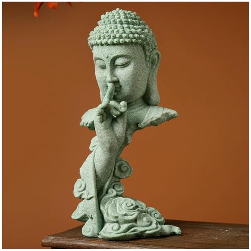 livelyfish Meditating Buddha Statue Zen Garden Statues Sandstone Thinker Buddha Sculpture Figurine for Fish Tank Aquarium Home Decorations, Gift (A) - size: A