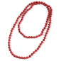 Beaded Necklace Hand Knotted for Woman - color: Red Turquoise