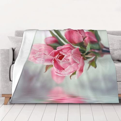 Outdoor Pretty Floral Prints Throw Blanket (320g Flannel) Anti-Pilling Warm Fuzzy Blankets for Bed Sofa Couch Travel 40x30 Inch - color: Outdoor Pretty Floral, size: 40x30 Inch