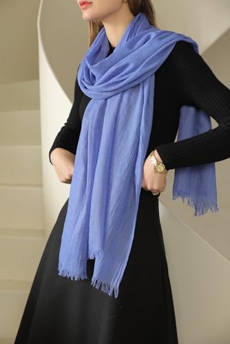 Pashmina Shawl Party Wraps Evening Dress Bridesmaid Long Cotton Scarves for Wedding - color: Sapphire Blue 24