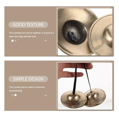 Copper Meditation Cymbal Bell Handmade Percussion Instrument for Yoga Mindfulness Sound Therapy with Delicate Pattern and Smooth Edges Religious Style Chime for Adults