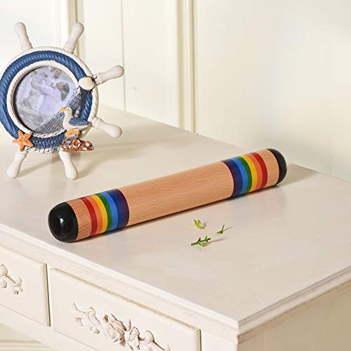 TDOCK 13.8 Inch Rain Stick, Wooden Rain Maker Rattle Shaker Rainfall Tube, Musical Sensory Auditory Development Instrument for Babies, Toddlers and Kids
