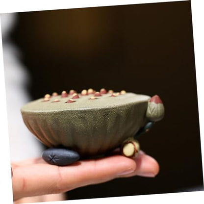 STOBAZA 1pc Lotus Seedpod Decorative Tablepiece for Home Unique Antique-Style Sculpture for Living Room Bedroom Fine Craftsmanship Green Zisha Clay