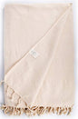 Bersuse 100% Cotton Ventura XL Throw Blanket for Couch - 100% Cotton - 60x90 Inches, Ivory - color: Ivory