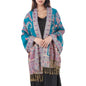 MUQU Women Pashmina Shawls and Wraps Scarf Soft Silky Reversible Paisley Scarves Shawl for Women - color: Blue-b