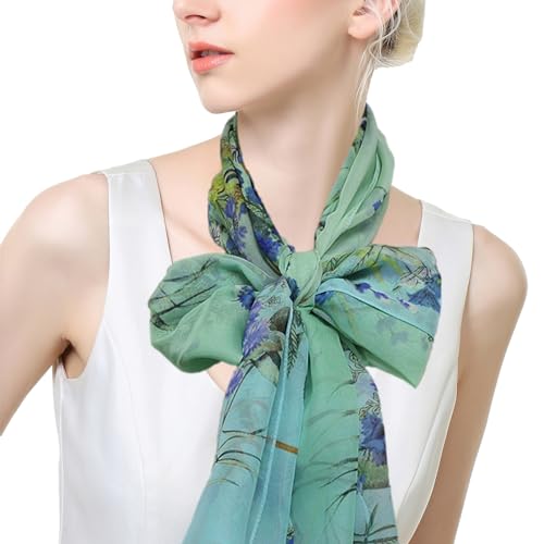 amokk 6 Packs Summer Scarf for Women Lightweight Floral Head Scarf Chiffon Shawl Warp