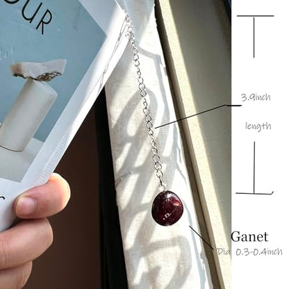 Stainless Steel Bookmark with a Crystal Pendant and Inspirational Text (Chakra 2) - color: Chakra 2