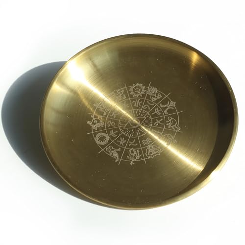 5.5 Inch Golden Decorative Bowl - Eye Wisdom Prayer Ritual Plate Great fo Altar Use, Incense Burner, Smudging Bowl, Offering Bowl, Jewelry Plate - style: Eye Wisdom