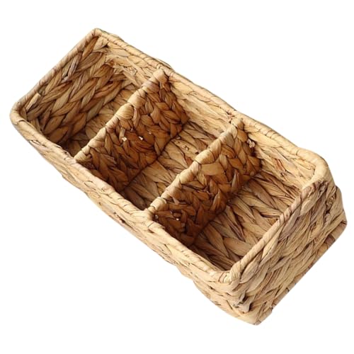 ABOOFAN Woven Storage Basket for Home Organization Multi Function Divided Desktop Basket for Sundries for Office Kitchen Bathroom Bedroom Decor and Stylish Design