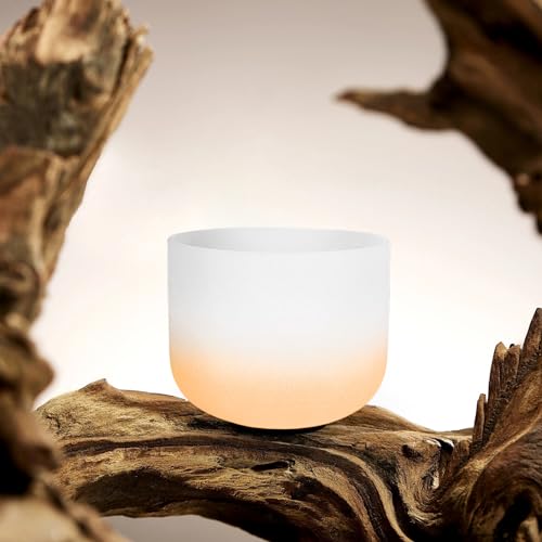 Leize Chakra Tuned 432hz Set of 7 Gradient Color Quartz Crystal Singing Bowls 6-12 inch with Heavy Duty Carrying Cases and Singing Bowl Mallets