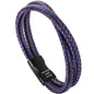 murtoo Mens Bracelet Leather Braided, Brown and Black Leather Bracelet for Men - color: Blue-brown, size: 8.46"