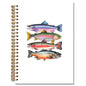 JINYO Colourful Fish Ocean Notebook, Beach Notebooks for Note Taking, Marine Biology Journals, Fishing Gifts for Women Men Spiral Notebook 5.5x8.3 Inch, Coastal Beachy School Office Supplies - color: white Colourful Fish Notebook