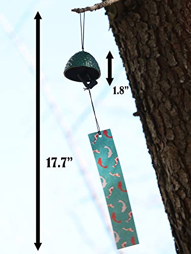 Japanese Wind Chime Cast-Iron Outdoor Ornament for Garden, Patio & Balcony, Hanging Metal Wind-Bell Decoration Gift, Blessing Pendant Windchimes & PVC Wind-Catcher, Big Pine Cone