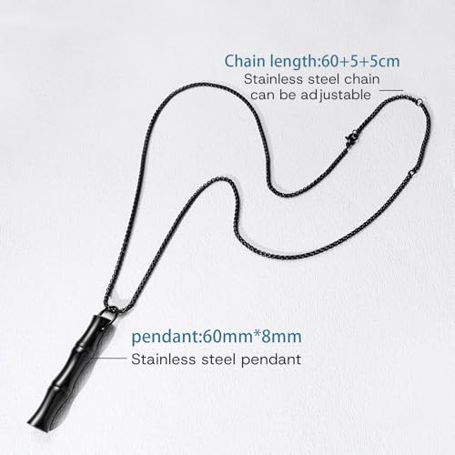 COTATI Anxiety Breathing Necklace Breathe Easy Mindfulness Necklace Stainless Steel Pendant for Women Men Natural Calm & Stress Relief