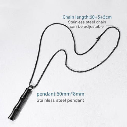 COTATI Anxiety Breathing Necklace Breathe Easy Mindfulness Necklace Stainless Steel Pendant for Women Men Natural Calm & Stress Relief