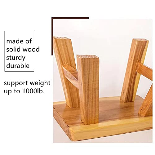 Sturdy Step Stool Footstool Solid Wooden 11 inch for Kids Adults Plant Stand Plant Stand Fishing Stool (Natural), Small - color: Natural