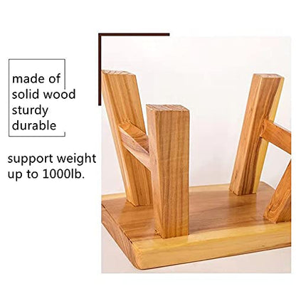 Sturdy Step Stool Footstool Solid Wooden 11 inch for Kids Adults Plant Stand Plant Stand Fishing Stool (Natural), Small - color: Natural