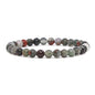 Justinstones Gem Semi Precious Gemstone 6mm Round Beads Stretch Bracelet 6.5 Inch - color: African Bloodstone