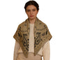 35" Head Scarf Large Square Scarf Like Cotton Hairscarf Fashion Scarves Bandana Night Sleeping Wraps for Women B01 - color: Khaki Paisley