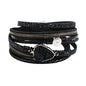 Artilady Leather Wrap Bracelets for Women - Pearl Bracelets Handmade Clasp Bangle Bracelet with Beads Jewelry Gift for Women and Mother - style: Black with druzy