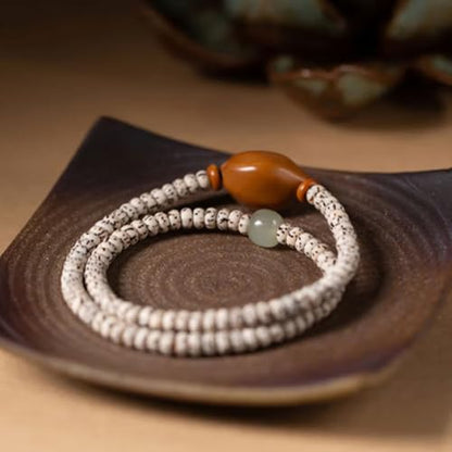 Natural Star Moon Bodhi Bracelet for Women Men Double-loop Winding Star Moon Bead Bracelet Meditatioon Healing Anxiety Relief Energy Buddha Bead Bracelets Birthday Gift - color: Bodhi 73